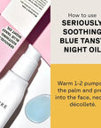 Acure Seriously Soothing Tansy Night Rose Oil - Soothes, Deep Hydrate & Moisturize Dry, Acne Prone, Sensitive Skin - Antioxidant Night Cream Serum Oil Blend with Blue Tansy & Rose - 100% Vegan, 1 oz