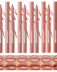 LANGMANNI 6Pcs Sculpting Matte Velvet Lip Liner Set,Smooth Creamy Texture,Waterproof And High Pigmented For Girls Daily Application Lip Makeup(1+2+3+4+5+6)
