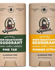 Dr. Squatch Natural Deodorant for Men - Odor-Squatching Aluminum Free - Pine Tar & Summer Citrus (2.65 oz, 2-Pack)