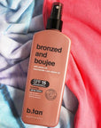 b.tan SPF 15 Sun Tanning Lotion Spray | Bronzed and Boujee - Outdoor Bronzing Spray Lotion, Packed with Jojoba Oil, Niacinamide, & Pro Vitamin B5, Vegan Friendly, Austrailian Brand, 8.45 Fl Oz