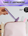 Double Edge Safety Razor for Women Purple with 10 Blades and Silicone Cover - Durable Metal Eco-Friendly Single Blade Razor - Closed Smooth Shave