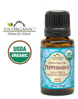 US Organic 100% Pure Peppermint Essential Oil - USDA Certified Organic - 15 ml - w/Improved caps and droppers (More Size Variations Available)