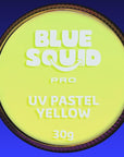 Blue Squid Face Paint Water Based Single Cake Professional Face Paint & Body Paint - Water Activated, Kids Adults Face Painting for Costume, Halloween Makeup, Cosplay - UV Pastel Yellow Face Paint 30g