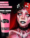 MEICOLY Pink Halloween Face Body Paint, 2.37Oz Large Tube Water Based Non-Toxic Body Paint for Adult Children,Highly Pigmented Face Painting for SFX Special Effects Cosplay Makeup