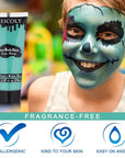 MEICOLY Cream Teal Face Body Paint,2.37Oz Large Tube Water Based Body Paint Face Painting for Adults and Kids,Halloween Face Paint Stage SFX Special Effects,Cosplay Facepaint Peacock Makeup