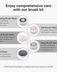 Face Scrubber Exfoliator,Facial Cleansing Brushes Rechargeable IPX7 Waterproof with 5 Brush Heads,Electric Face Spin Brush for Exfoliating, Massaging and Deep Cleansing (Black+Gold)