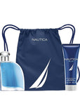 Nautica Blue Men's 3 pc. Eau de Toilette, Body Wash and Toiletry Bag Holiday Gift Se