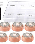 Replacement Heads for Flawless Hair Remover Gen 2, 18k Gold Facial Hair Remover Replacement Head with Compartment Storage Box, Women Painless Replacement Blades fit Finishing Touch Flawless