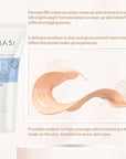 FARMASi Make Up BB Cream Beauty Balm, Full-Coverage Foundation, Concealer, Moisturizer BB Cream for All Skin Types, 1.7 fl. oz. / 50 ml (Light)