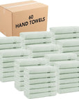 Arkwright Bathroom Hand Towels Set of 6 - (Bulk Case of 60) Super Soft 100% Cotton, 600 GSM Quick Dry & Absorbent, Luxury Bath Essentials for Hotels, Spa, Hosts, and Vacation Rentals, Eucalyptus Green