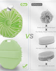 Silicone Body Scrubber, Exfoliating Body Scrubber for All Skin Types, Handheld Shower Brush with Rich Lathering and Easy Cleaning (Green)