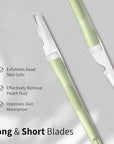 Face Razors for Women, Dermaplane Razor for Women Face, Eyebrow Razor, Facial Razors, Dermaplaning Tool, Reusable Metal Handle with 4 Microblades for Sensitive Skin, Peach Fuzz Remover, Green