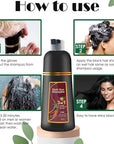 500ML Permanent Dark Brown Hair Color Shampoo - Organic Natural Plant Essence for Fast Gray and White Hair Coverage, 3-in-1 Coloring, Herbal Formula for Women and Men, 17 Fl Oz (DARK BROWN)