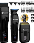 BESTBOMG® Hair Clippers for Men, Professional Hair Clippers, Beard Trimmer& Rechargeable Shaver Set, Metal T-Blade, LED Display, Barber Hair Cutting Kit for Men Grooming & Gifts, BS-808A (Black)