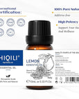 HIQILI Lemon Essential Oil, Household Cleaning, Air Purification, Skin Care, Can be Added to Cleansers, Sprays, Body Lotions Use - 0.33 Fl Oz/10ML
