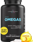 Livingood Daily Fish Oil Supplements with Omega 3 Fatty Acid, Omegas (60 Softgels) - EPA & DHA Fish Oil Pills Support Heart & Joint Health - Promotes Healthy Digestion & Brain Function - Non-GMO