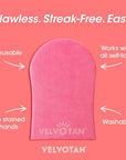 Original Double Sided Tanning Mitt - Pink - Self Tanning Applicator for Stain-Free Hands, Washable & Reusable, Use with Any Fake Tan