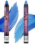 MEICOLY 2pcs Blue Eyeshadow Stick for Halloween Corpse Bride Avatar Sally Makeup, Metallic Shimmer Crayon, Waterproof Shiny Rotating Single Eye Shadow Pencil Eyeliner Stick
