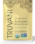 Truvani Vegan Pea Protein Powder | Banana Cinnamon | 20g Organic Plant Based Protein | 1 Serving | Keto | Gluten & Dairy Free | Low Carb | No Added Sugar