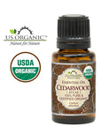 US Organic 100% Pure Cedarwood Essential Oil (Atlas) - USDA Certified Organic, Steam Distilled (More Size Variations Available) (15 ml / .5 fl oz)