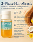 DEMIKI Hair Oil For Frizzy Hair With Coconut Oil - Hair Treatment For Dry Damaged Hair, Hair Perfume Oil For Curly Hair, Frizz Control Hair Care Products, Mini Bottles Hair Oil For Damaged Hair, 12pcs