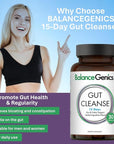 15 Day Gut Cleanse - Natural Plant-Based Colon Cleanser for Digestive Support - Daily Gut Health Supplement for Men & Women -30 Capsules