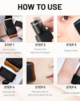 2 In 1 Anti Wrinkle Foundation Stick, Korea Flawless Eraser Foundation Stick- Hydrating Lightweight, Double Head Foundation Make Up Stick with Brush,Multi-Use Face Makeup Contour Stick (Natural,2pcs)