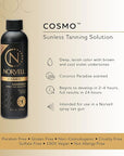 Norvell Spray Tan Solution Cosmo 8 fl oz – Professional Sunless Tanning Formula With a Blend of Warm Brown & Cool Violet Brown Undertones, Long Lasting Handheld Self Tanning Spray