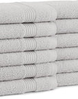 Arkwright Bath Washcloths 12 Pack - Super Soft 100% Cotton, 600 GSM Quick Dry & Absorbent, Luxury Face & Body Wash Cloth Towels for Hotels, Spa, and Vacation Rentals, Titanium Grey
