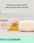 Himalaya Nourishing Cream & Honey Cleansing Bar, Face and Body Soap for Soft Skin, 4.41 oz, 6 Pack