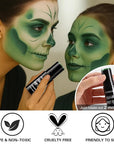 BOBISUKA Green Face & Body Paint Stick Water-Based Washable Face Paint Makeup Stick for Halloween Zombie, Witch, Hulk, Goblin, Hunting, Camo, Cosplay, SFX, Sports Eye Black & Costume Party