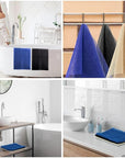 UJFQBH 3 Pieces African Bath Sponge African Net Long Net Bath Sponge Exfoliating Shower Body Scrubber Back Scrubber Skin Smoother,Great for Daily Use(Blue,Black,Off-White)