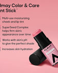 Almay Lip and Cheek Tint, Color & Care Tint Stick, Multi-Use Moisturizing Blush and Lip Color, Dewy Finish, 400 Nude Flush, 0.25 oz