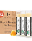 USDA Organic Lip Balm - USA Made with Natural Ingredients, 4 Pack Unflavored Chapstick for Dry Lips, Birthday Gifts for Her & Him, Lip Balm Hydrating Beauty Gifts, Lip Moisturizer, Mens Gift Ideas