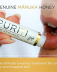 PURITI Manuka Honey Lip Balm – 3pack Soothing & Moisturizing, Enriched with Almond, Jojoba, Macadamia Oils, Cocoa Butter, Hydrating for Dry & Chapped Lips, 100% Genuine New Zealand Manuka Honey
