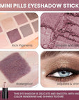 evpct 12Pcs Capsule Cream Eye Shadow Brightener Sticks Set for Eyes, Champagne Pearl Taupe Bronze Cocoa Stone Putty Smoky Amethyst Shimmer Matte Pencil Eye shadow Applicator Stick Palette Makeup 02
