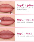 2-IN-1 Lip Liner and Lip Stain, High Pigmented Long Lasting Velvet Lip Tint, Well-Defined Lipliner, Weightless Waterproof Not Animal Tested, Matte Finish Makeup
