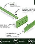 ZOMCHI Women Safety Razor With 5 Double Edge Blades, Metal Single Blade, Reusable & Plastic Free - Fern Green