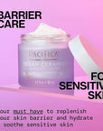 Pacifica Face Cream - Vegan Ceramide Barrier Cream w/Niacinamide & Shea Butter - Hydrating Daily Face Moisturizer Fragrance Free for Sensitive Skin, Vegan, Clean Beauty Allergy & Dermatologist Tested