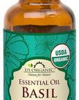 US Organic 100% Pure Basil Essential Oil - USDA Certified Organic, Steam Distilled W/Euro droppers (More Size Variations Available) (30 ml / 1 fl oz)