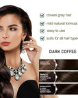 Dark Coffee Hair Dye Shampoo for Gray Coverage, Herbal Hair Color Shampoo Works in Minutes, Brown Hair Shampoo for All Hair Types, Lasting Shampoo Hair Dye