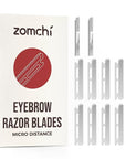 ZOMCHI Reusable Metal Dermaplane Tool Refills, Set of 10 Replacement Blades (Micro Distance), Dermaplaning Razor Refills, Plastic Free Eyebrow Razor Blades