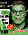 Light Green Face Paint 70ml - Non-Toxic Washable Body Paint for Halloween Witch Makeup, Water-Based Highly Pigmented Face Body Paint for Halloween SFX Cosplay Makeup ,Costume Events,Party