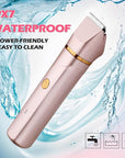 Bikini Trimmer for Women 2-in-1 – Rechargeable Electric Razors for Women, Painless Electric Shaver for Bikini, Underarm, Legs, Arms – IPX7 Waterproof, Compact Travel Design