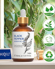 HIQILI 1 Fl Oz Black Pepper Essential Oil, 100% Pure Natural for Aromatherapy, Diffuser - 30 ML