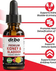 Kidney Support Supplement Bladder Health - Organic Kidney Bladder Supplements Drops Juniper Berry Cleavers Dandelion - Renal Kidney Cleanse Detox Urinary Tract Herbal Bladder Support Flush Kidneys 1oz