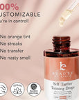 Self Tanning Drops - USA Made with Natural & Organic Ingredients, Medium Face Tanning Drops to Add to Lotion, Moisturizing Bronzing Tanner for Face & Body, Toxin Free Tanner for Fake Tan