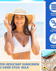 24 Pcs Mini Sunscreen Stick Bulk for Summer Wedding SPF 30 Face Sunscreen Stick Water Resistant Light Skin Tone Sun Block Stick for Thank You Gifts Adults Travel Wedding Party Supplies(Beach Style)