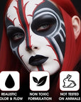 BADCOLOR 3PCS Face Paint Kit Sticks, Black White Red Eye Black Sticks Face Body Paint Makeup for Clown Sports Professional Halloween SFX Makeup Cosplay Joker Zombie Vampire Costume Parties