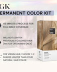IGK Permanent Hair Color Kit | 2N 00:00 - Black | 100% Gray Color Coverage + Strengthen + Shine | Ammonia Free